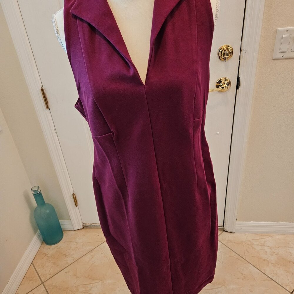 COPY - Knit Sheath Dress.  Very stylish.  Burgundy (but purple is close)